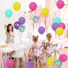 Ballons Anniversaire Colorés, 52 Pièces Violet Rose Bleu Jaune, Ballons Confettis Violets Métalliques, Ballon Latex Colorés pour