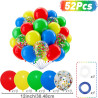 QIFU Ballons d'Anniversaire Colorés-50Pcs, Ballon Bleu Vert Rouge Jaune Latex Ballon Helium,Ballons Confettis Pour Deco Annivers