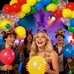 QIFU Ballons d'Anniversaire Colorés-50Pcs, Ballon Bleu Vert Rouge Jaune Latex Ballon Helium,Ballons Confettis Pour Deco Annivers
