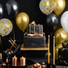 62 Pièces Ballons Noir Or Blanc Anniversaire, Helium Ballon Blanc Noir Et Doré Confettis Paillette Or pour Ballon Anniversaire M