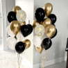 62 Pièces Ballons Noir Or Blanc Anniversaire, Helium Ballon Blanc Noir Et Doré Confettis Paillette Or pour Ballon Anniversaire M