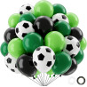 QIFU Ballons De Football 50 Pièces 12 Pouces Ballons Latex,Ballon Vert Noir, Ballon Anniversaire Football Enfant,Decoration Fete
