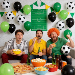 QIFU Ballons De Football 50 Pièces 12 Pouces Ballons Latex,Ballon Vert Noir, Ballon Anniversaire Football Enfant,Decoration Fete