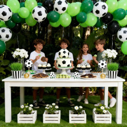 QIFU Ballons De Football 50 Pièces 12 Pouces Ballons Latex,Ballon Vert Noir, Ballon Anniversaire Football Enfant,Decoration Fete
