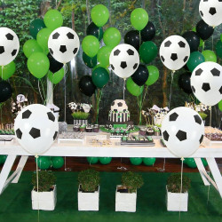 QIFU Ballons De Football 50 Pièces 12 Pouces Ballons Latex,Ballon Vert Noir, Ballon Anniversaire Football Enfant,Decoration Fete