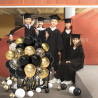 Ballons Noir Et Or Anniversaire, 52 Pièces 12 poucesBallon Baudruche Noir Doré, Ballon Helium Transparent Avec Confettis Or Pour