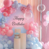 Ballons Anniversaire Rose Bleu, 52 Pièces Ballon Helium Métallique et Ballon Confettis avec Ruban, Arche Ballons pour Gender Rev