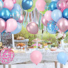 Ballons Anniversaire Rose Bleu, 52 Pièces Ballon Helium Métallique et Ballon Confettis avec Ruban, Arche Ballons pour Gender Rev