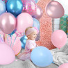 Ballons Anniversaire Rose Bleu, 52 Pièces Ballon Helium Métallique et Ballon Confettis avec Ruban, Arche Ballons pour Gender Rev