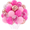 Ballons anniversaire rose, 52 pièces ballon rose ballon rose or, ballon helium transparent confettis violet, ballons rosé décora