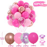 Ballons anniversaire rose, 52 pièces ballon rose ballon rose or, ballon helium transparent confettis violet, ballons rosé décora