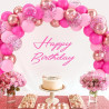 Ballons anniversaire rose, 52 pièces ballon rose ballon rose or, ballon helium transparent confettis violet, ballons rosé décora