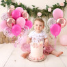 Ballons anniversaire rose, 52 pièces ballon rose ballon rose or, ballon helium transparent confettis violet, ballons rosé décora