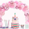 Ballons Anniversaire Rose Blancs, 52 Pièces Hélium Ballons Roses Blancs Avec Rubans, Ballon Rose Pour Mariage, Décoration Annive