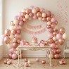 Qifu ballon rose rétro-50 pièces 12pouces ballons anniversaire rose or,metallique pastel, beige et confetti ballon helium pour d
