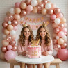 Qifu ballon rose rétro-50 pièces 12pouces ballons anniversaire rose or,metallique pastel, beige et confetti ballon helium pour d