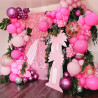 Ballon rose, 52pcs ballons anniversaire rose, ballons rose métallique rouge rose mat, ballon helium latex pour decoration annive