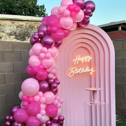 Ballon rose, 52pcs ballons anniversaire rose, ballons rose métallique rouge rose mat, ballon helium latex pour decoration annive
