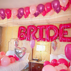 Ballon rose, 52pcs ballons anniversaire rose, ballons rose métallique rouge rose mat, ballon helium latex pour decoration annive