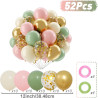 Qifu ballons vert sauge rose 50 pièces ballon beige blanc confettis doré latex ballon helium pour decoration anniversaire mariag