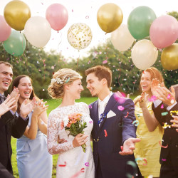 Qifu ballons vert sauge rose 50 pièces ballon beige blanc confettis doré latex ballon helium pour decoration anniversaire mariag