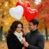 QIFU Ballon Coeur Rouge Blanc -50Pcs 12 Pouces Ballons En Latex En Forme De Cœur Ballon Helium Pour Ballons Anniversaire Deco Ma