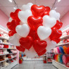 QIFU Ballon Coeur Rouge Blanc -50Pcs 12 Pouces Ballons En Latex En Forme De Cœur Ballon Helium Pour Ballons Anniversaire Deco Ma