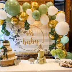 Ballons Anniversaire Vert Or,50 Pcs Ballons Rétro Verts Et Or Blanc Confettis Ballon Mariage,Ballon Vert Sauge Pour Décoration A