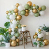 Ballons Anniversaire Vert Or,50 Pcs Ballons Rétro Verts Et Or Blanc Confettis Ballon Mariage,Ballon Vert Sauge Pour Décoration A