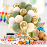 Ballons Anniversaire Vert Sauge Or, Ballons Vert Blanc, 52 Pièces Ballon Helium Olive Métalliques Or, Arche Ballon Sauge pour De
