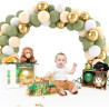 Ballons Anniversaire Vert Sauge Or, Ballons Vert Blanc, 52 Pièces Ballon Helium Olive Métalliques Or, Arche Ballon Sauge pour De