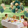 Ballons Anniversaire Vert Doré, 52 Pièces Ballons Hélium Rétro Verts Avec Rubans, Ballon Vert Sauge Confettis Métallisé Or Latex