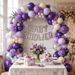 QIFU Ballon Violet 60 Pièce 12 Pouces, Métallique Violet Foncé Et Clair Latex Hélium Ballon Decoration Anniversaire Pour Fille B