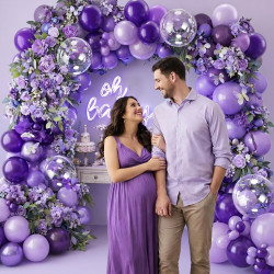 QIFU Ballon Violet 60 Pièce 12 Pouces, Métallique Violet Foncé Et Clair Latex Hélium Ballon Decoration Anniversaire Pour Fille B