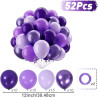 QIFU Ballon Violet 60 Pièce 12 Pouces, Métallique Violet Foncé Et Clair Latex Hélium Ballon Decoration Anniversaire Pour Fille B