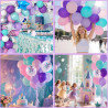 QIFU 50 Ballons En Latex Motif Sirène,Ballon Violet Rose Bleu Ballon Confettis Pourd Decoration Anniversaire Fille Mariage Baby 