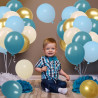 Ballons Anniversaire Bleu Sable Blanc Or, 52 Pièces Ballon Bleu Blanc Doré, Ballons De Bleu Marine Macaron Confettis Métallisé O