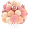 Ballons anniversaire rétro blush rose or or blanc, 50 pièces or rose poussiéreux ballons de baudruche hélium latex ballon pour f
