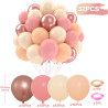 Ballons anniversaire rétro blush rose or or blanc, 50 pièces or rose poussiéreux ballons de baudruche hélium latex ballon pour f