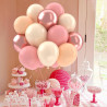 Ballons anniversaire rétro blush rose or or blanc, 50 pièces or rose poussiéreux ballons de baudruche hélium latex ballon pour f