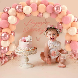 Ballons anniversaire rétro blush rose or or blanc, 50 pièces or rose poussiéreux ballons de baudruche hélium latex ballon pour f