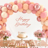 Ballons anniversaire rétro blush rose or or blanc, 50 pièces or rose poussiéreux ballons de baudruche hélium latex ballon pour f
