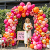 Ballon rose et orange-qifu ballon rose or et orange helium ballons anniversaire pour decoration anniversaire fille enfant femmes