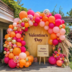 Ballon rose et orange-qifu ballon rose or et orange helium ballons anniversaire pour decoration anniversaire fille enfant femmes