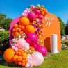 Ballon rose et orange-qifu ballon rose or et orange helium ballons anniversaire pour decoration anniversaire fille enfant femmes