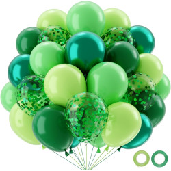 QIFU Ballon Vert Sauge 50 Pièces Ballon Vert Foncé Confettis Latex Hélium Ballons Pour Decoration Anniversaire Garcon,Ballon Gen