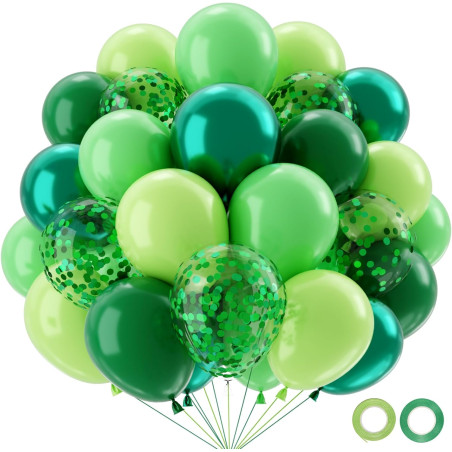QIFU Ballon Vert Sauge 50 Pièces Ballon Vert Foncé Confettis Latex Hélium Ballons Pour Decoration Anniversaire Garcon,Ballon Gen