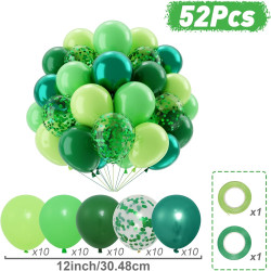 QIFU Ballon Vert Sauge 50 Pièces Ballon Vert Foncé Confettis Latex Hélium Ballons Pour Decoration Anniversaire Garcon,Ballon Gen