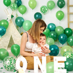 QIFU Ballon Vert Sauge 50 Pièces Ballon Vert Foncé Confettis Latex Hélium Ballons Pour Decoration Anniversaire Garcon,Ballon Gen