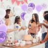 Ballons Violet Clair Blanc Anniversaire, 52 Pièces Ballon Violet Pastel Decoration, Ballon De Baudruche Transparent Confettis Li